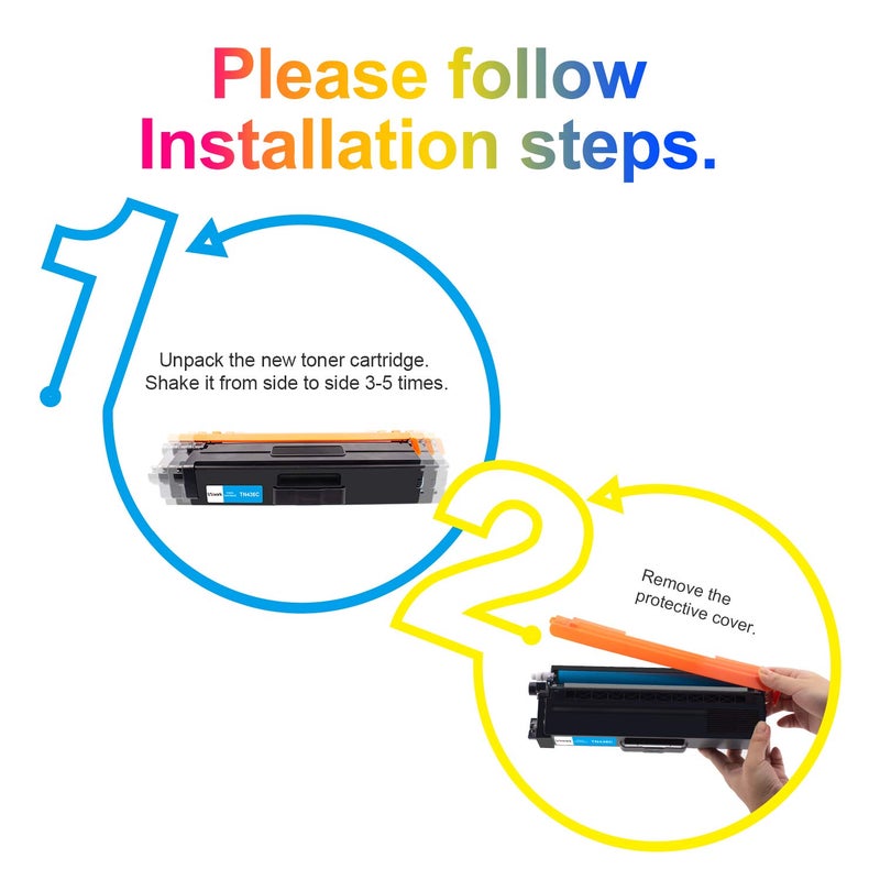 Uniwork Compatible Toner Cartridge Replacement for Brother TN436 TN 436 TN436BK TN433 use with MFC-L8900CDW HL-L8360CDW HL-L8260CDW MFC-L8610CDW MFC-L9570CDW HL-L9310CDW Printer Tray (4 Pack) - Image 5